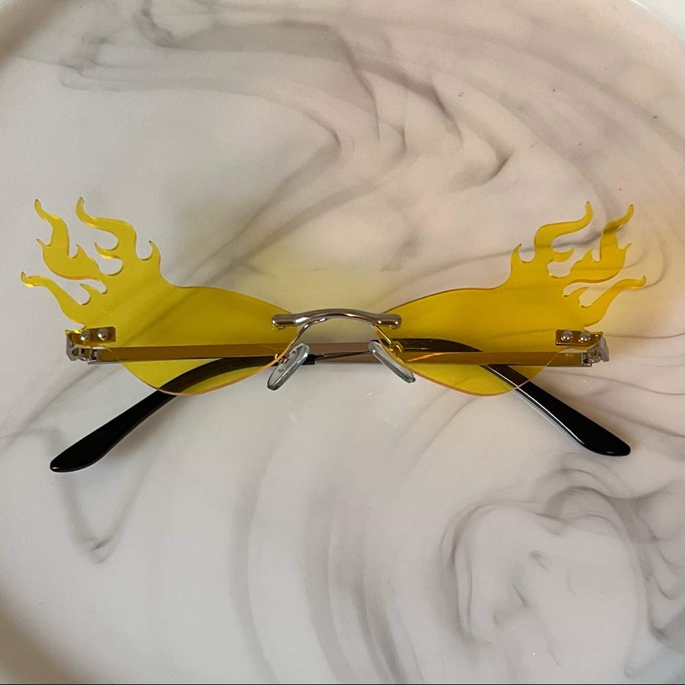 Yellow flame sunglasses